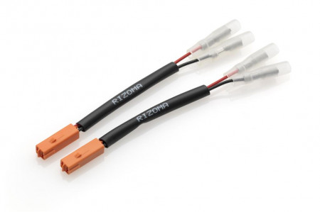 Turn signal and rearview mirror cable kit with integrated indicator