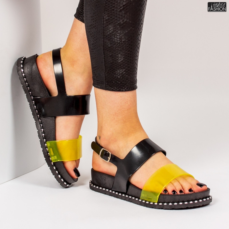 Attach to London somewhat Sandale ''ALD Fashion HQ-L6092 Black Yellow''