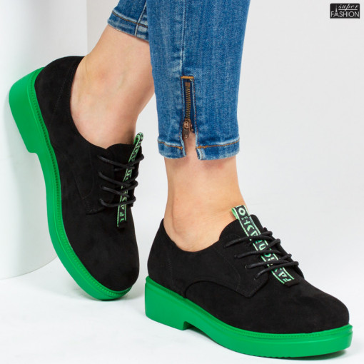 Pantofi ''ABC 3675-A3 Black Green''