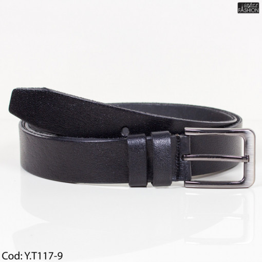Curea din piele "Leather Fashion Belts L-14 Black"