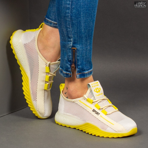 Pantofi Sport ''ABC 1603 White Yellow''