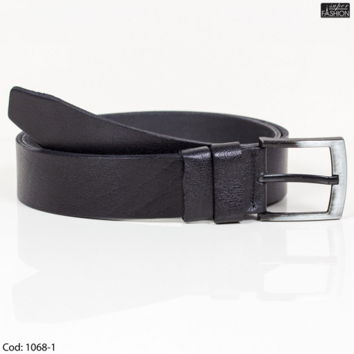 Curea din piele "Leather Fashion Belts L-19 Black"