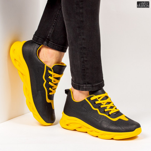 Pantofi Sport "ALD Fashion HQ-111-105 Black Yellow''