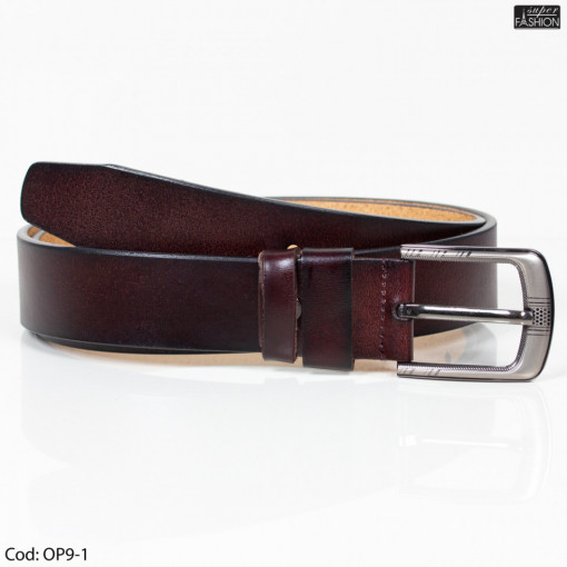 Curea din piele "Leather Fashion Belts OP9 Brown"