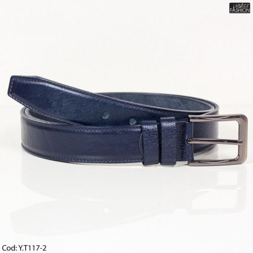 Curea din piele "Leather Fashion Belts L-11 Dk. Blue"