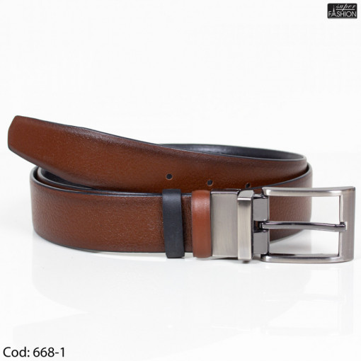 Curea din piele cu două fețe "CLK Fashion Belts C-9 Black-Brown"