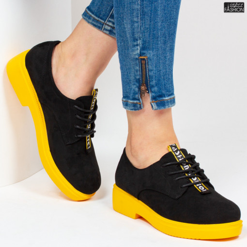Pantofi ''ABC 3675-A3 Black Yellow"