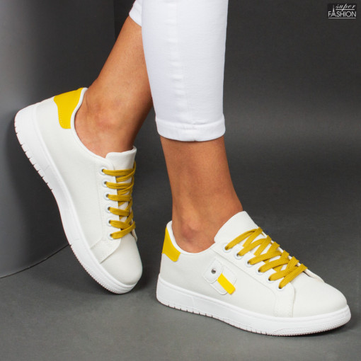 Pantofi Sport ''ALD Fashion MU-26-223 White Yellow"