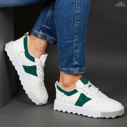 Pantofi Sport ''Se7.en D1000 White Green"