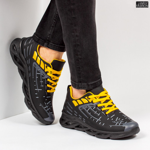 Pantofi Sport "ALD Fashion HQ-110-100 Black Yellow''