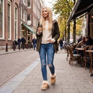 Cizme scurte Dama tip UG "ABC MK058 Beige" - Img 2