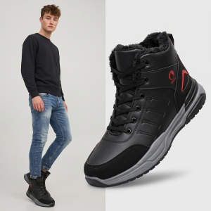 Ghete îmblănite ''Meek GK-163 Black Red''