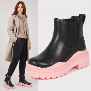 Ghete ''Lavy Fashion K301 Black Pink"