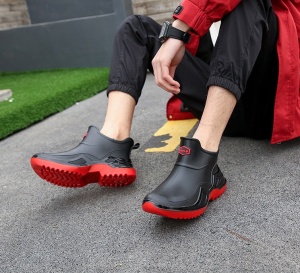 Ghete ploaie "SuperFashion 5-25 Black Red'' - Img 5