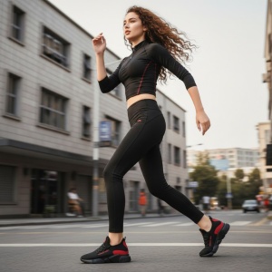 Pantofi sport "SuperFashion HTWM-19 Black Red" - Img 10