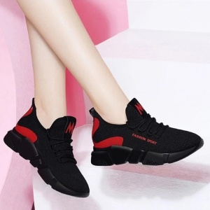Pantofi sport "SuperFashion HTWM-19 Black Red" - Img 3