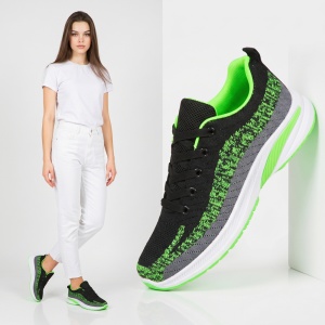 Pantofi Sport ''WE Fashion 351-2 Black Shining Green''
