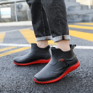 Ghete ploaie "SuperFashion 6-40 Black Red'' - Img 5