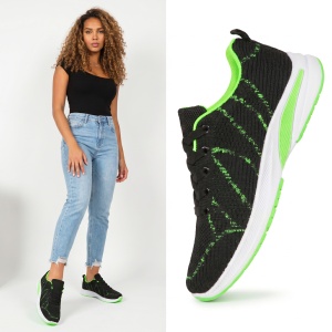 Pantofi Sport ''WE Fashion 352-2 Black Shining Green''