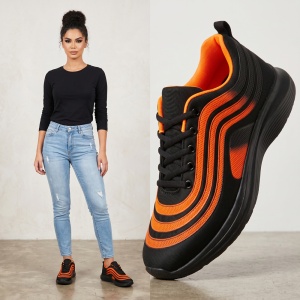 Pantofi Sport ''WE Fashion 8815D Black Orange''