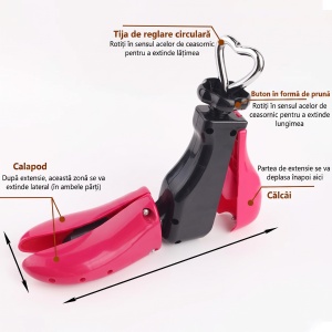 Calapod ajustabil pentru alungirea si lățimea încălțămintei "SuperFashion 6-10 Black Pink" - Img 6