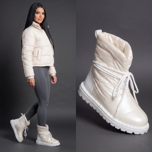 Cizme îmblănite "ABC 6812 White"