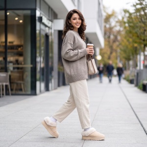 Cizme scurte Dama tip UG "ABC MK059 Beige" - Img 2