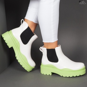 Ghete ''Lavy Fashion K301 White Green" - Img 3