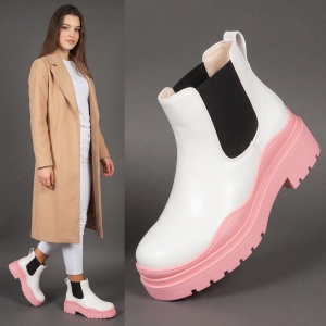 Ghete ''Lavy Fashion K301 White Pink"
