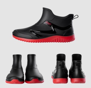 Ghete ploaie "SuperFashion 6-40 Black Red'' - Img 12