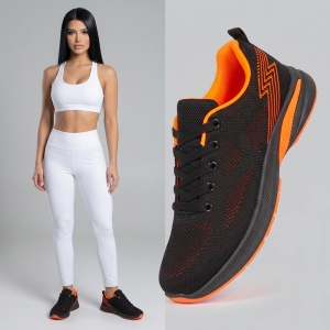Pantofi Sport ''WE Fashion 353-2 Black Orange''