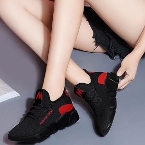 Pantofi sport "SuperFashion HTWM-19 Black Red" - Img 4