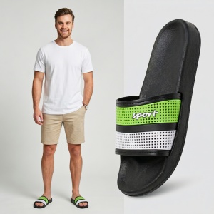 Papuci "Aierda 42 Black Green''