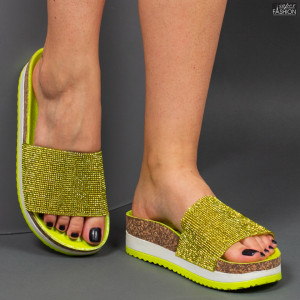 papuci dama neon