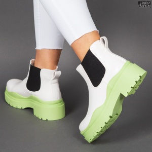 Ghete ''Lavy Fashion K301 White Green" - Img 5