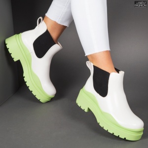Ghete ''Lavy Fashion K301 White Green" - Img 6