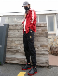 Ghete ploaie "SuperFashion 5-25 Black Red'' - Img 12