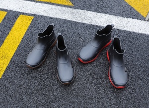 Ghete ploaie "SuperFashion 6-40 Black Red'' - Img 16