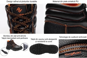 Ghete Protecție "SuperFashion 6-33 Black Orange" - Img 10