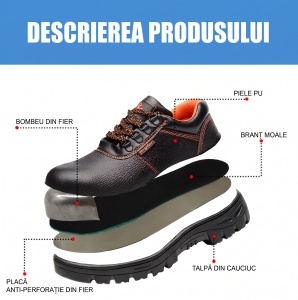 Pantofi Protecție "SuperFashion 6-32 Black Orange" - Img 8
