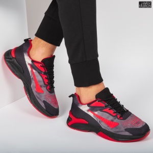 Pantofi Sport "WE Fashion B90-2 Black Red'' - Img 2
