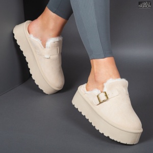 Cizme scurte Dama tip UG "Lavy Fashion SL-A15 Beige" - Img 1