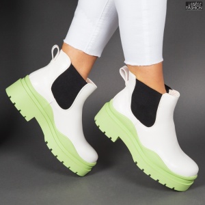 Ghete ''Lavy Fashion K301 White Green"