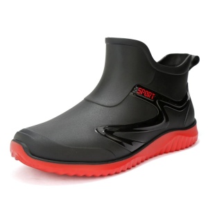 Ghete ploaie "SuperFashion 6-40 Black Red'' - Img 3
