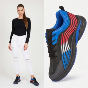 Pantofi Sport ''WE Fashion 395-2 Black Blue''