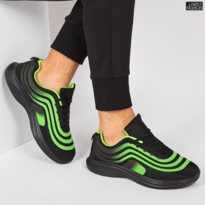 Pantofi Sport "WE Fashion 8815B Black Green''