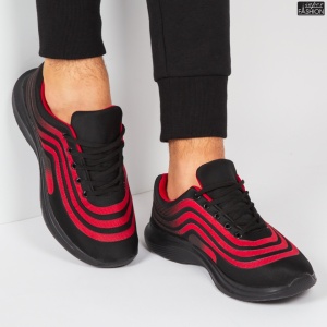 Pantofi Sport "WE Fashion 8815B Black Red'' - Img 3