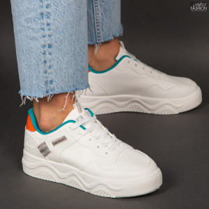 Pantofi Sport "Z Fashion 1280 White Green" - Img 3