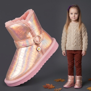 Cizme îmblănite copii ''Apawwa ND48 Pink''