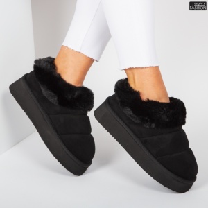 Cizme scurte Dama tip UG "YiYi Fashion BK-101 Black" - Img 1